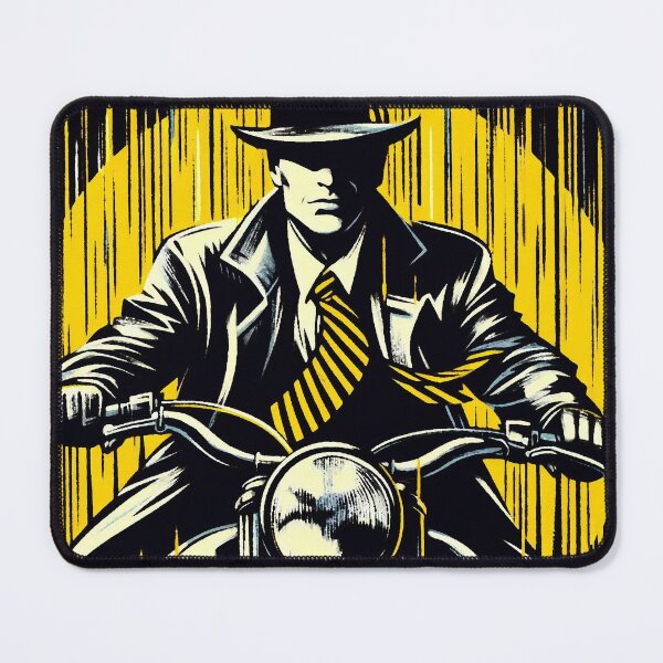 Item preview, Noir Detective on Bike [Vintage, Retro] designed and sold by RESToRAPTOR.