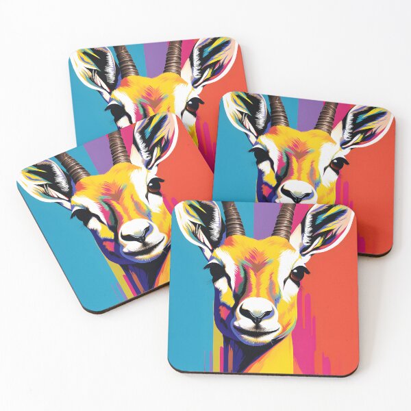Item preview, Gazelle portraits art. animal colorful. Animal throw pillow.  designed and sold by formform.