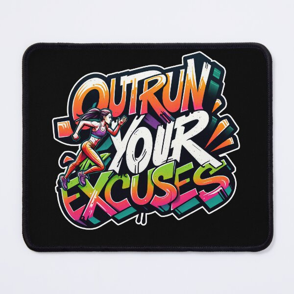 Item preview, Outrun Your Excuses - A Runners Design designed and sold by Mindful-Designs.