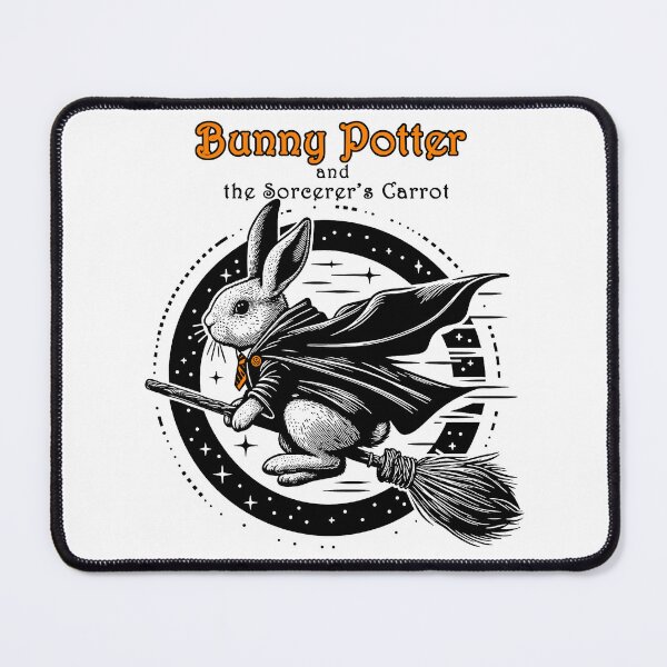 Item preview, Graphics with a wizard rabbit flying on a broom designed and sold by PsychoBunnyShop.
