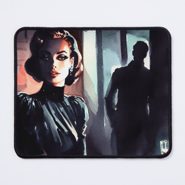 Item preview, 50s Noir poster Femme Fatale in Cafe [Watercolor] designed and sold by RESToRAPTOR.