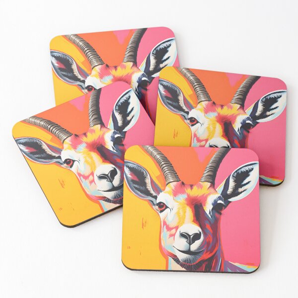 Item preview, Gazelle portraits art. animal colorful. Animal throw pillow.  designed and sold by formform.