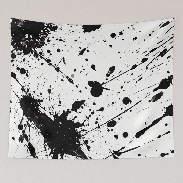 Item preview, Tiled Black Paint Splatter Pattern designed and sold by dcrc.