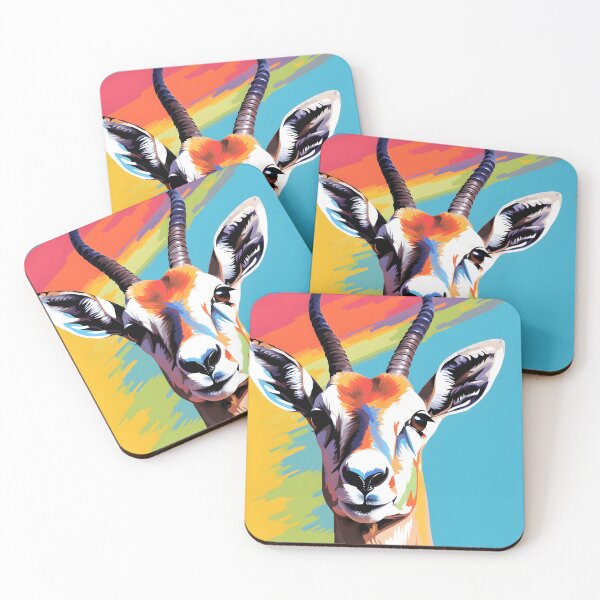 Item preview, Gazelle portraits art. animal colorful. Animal throw pillow.  designed and sold by formform.