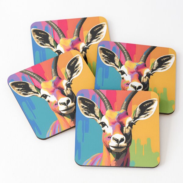 Item preview, Gazelle portraits art. animal colorful. Animal throw pillow.  designed and sold by formform.