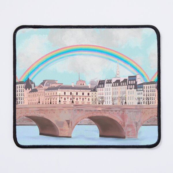 Item preview, Rainbow over Ile de la cité, Paris (seamless design) designed and sold by QuirkyArtz.
