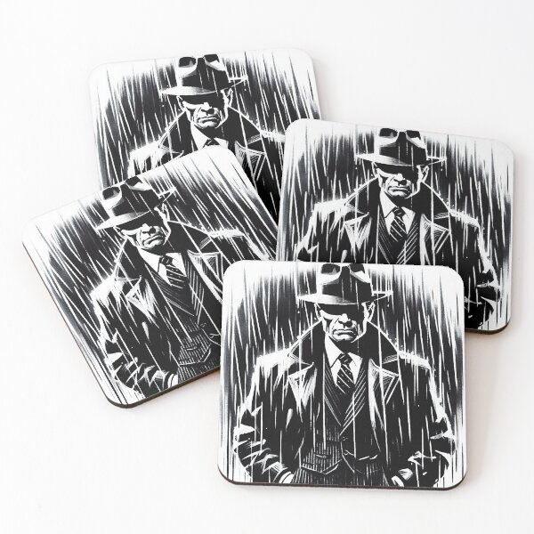 Item preview, Noir Gangster in the Rain [Vintage, Retro] designed and sold by RESToRAPTOR.