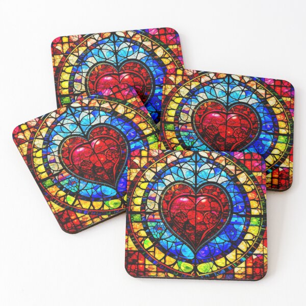 Item preview, Cathedral Stained Glass Window Heart designed and sold by HippieFarms11.