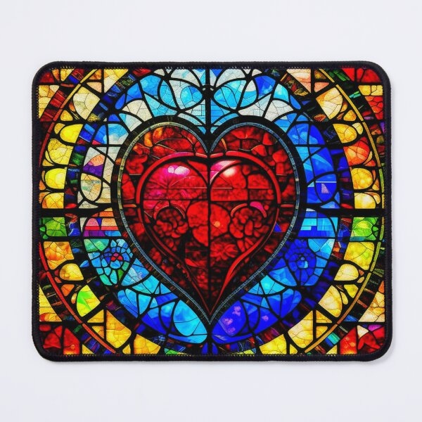 Item preview, Cathedral Stained Glass Window Heart designed and sold by HippieFarms11.