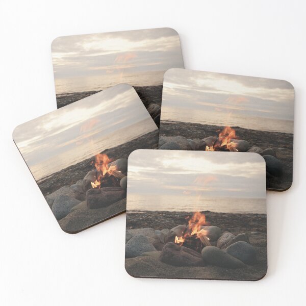 Item preview, Rocky Campfire In Black Sand Beach designed and sold by RelaxingEscapes.