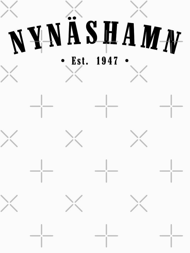 Thumbnail 7 of 7, Classic T-Shirt, Nynäshamn Stockholm Sweden Est. 1947 Black Letter Sverige designed and sold by establishedwear.