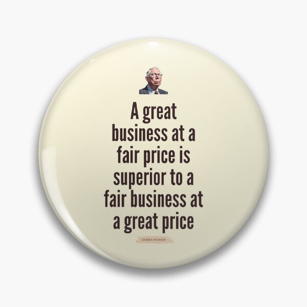 Item preview, A great business at a fair price is superior to a fair business at a great price, Charlie Munger Quote - For light background designed and sold by VarnaChitra.