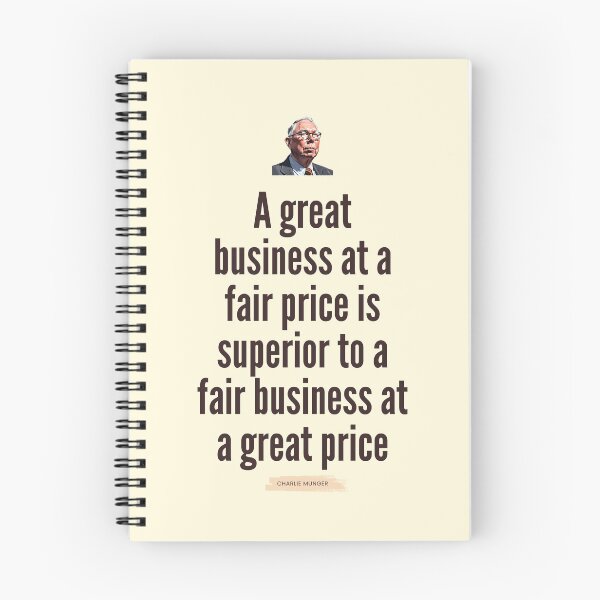 Item preview, A great business at a fair price is superior to a fair business at a great price, Charlie Munger Quote - For light background designed and sold by VarnaChitra.