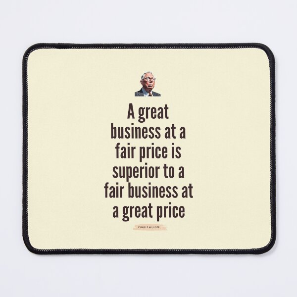 Item preview, A great business at a fair price is superior to a fair business at a great price, Charlie Munger Quote - For light background designed and sold by VarnaChitra.