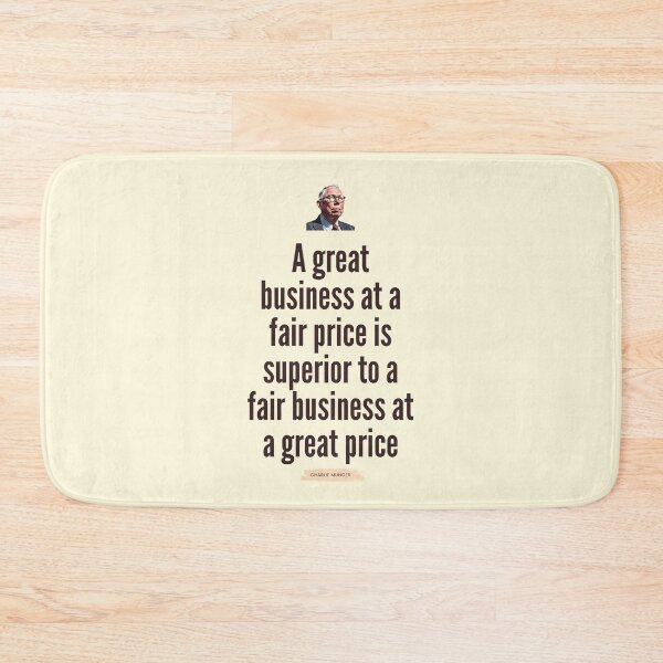 Item preview, A great business at a fair price is superior to a fair business at a great price, Charlie Munger Quote - For light background designed and sold by VarnaChitra.