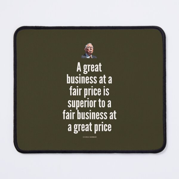 Item preview, A great business at a fair price is superior to a fair business at a great price, Charlie Munger Quote For Dark Background designed and sold by VarnaChitra.