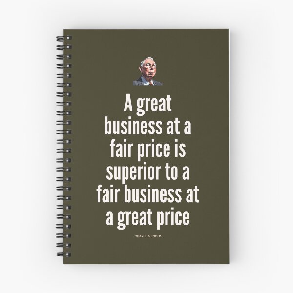 Item preview, A great business at a fair price is superior to a fair business at a great price, Charlie Munger Quote For Dark Background designed and sold by VarnaChitra.