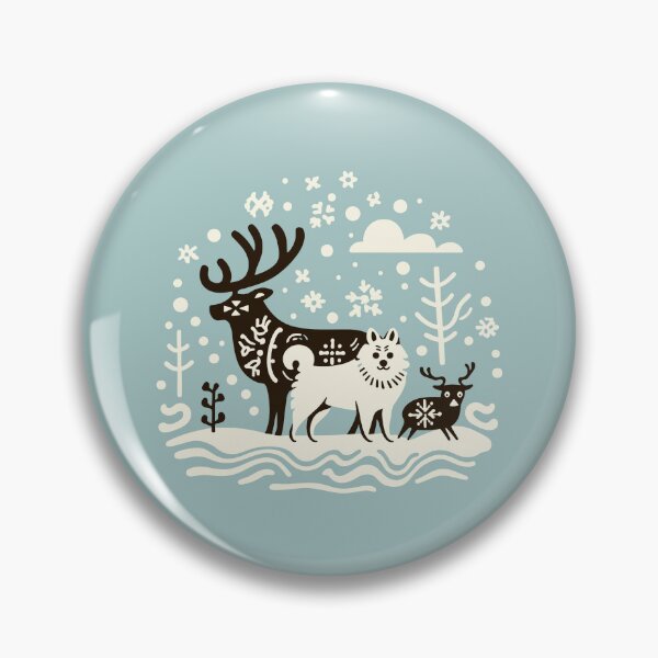 Item preview, Finnish Lapphund Reindeers Herder, Folk Style Illustration designed and sold by printmala.
