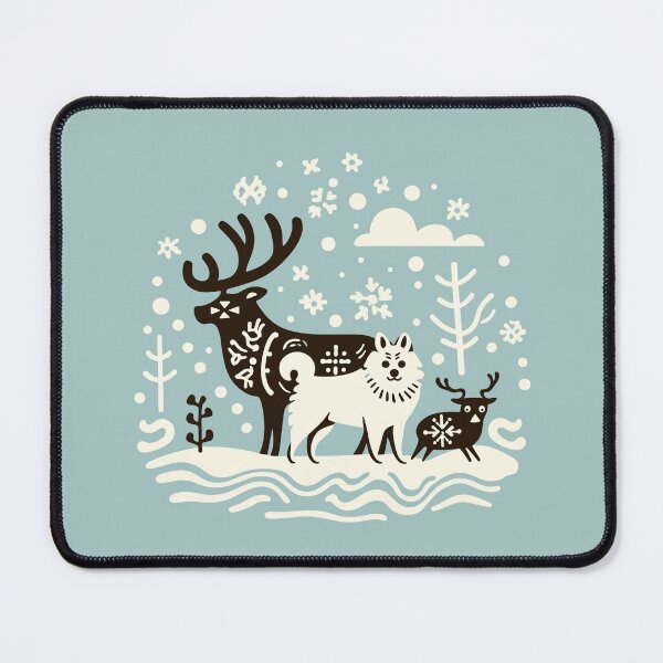Item preview, Finnish Lapphund Reindeers Herder, Folk Style Illustration designed and sold by printmala.