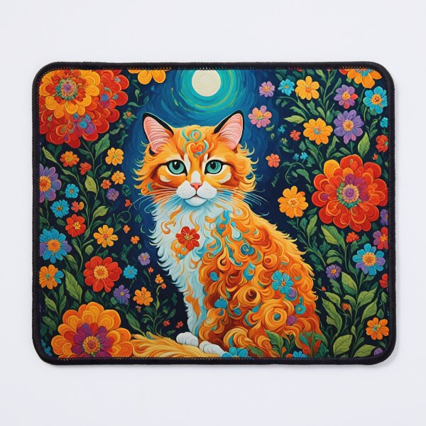 Item preview, Ginger Cat in the Flowers designed and sold by Angelandspot.