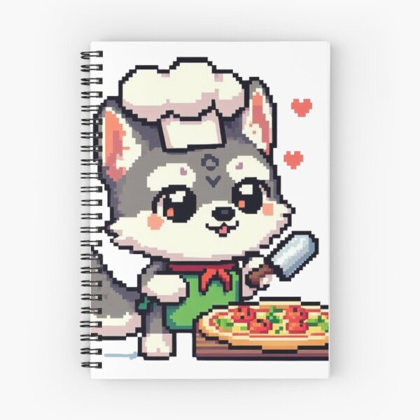 Item preview, Cute wolfie making pizza designed and sold by Koobiocc.