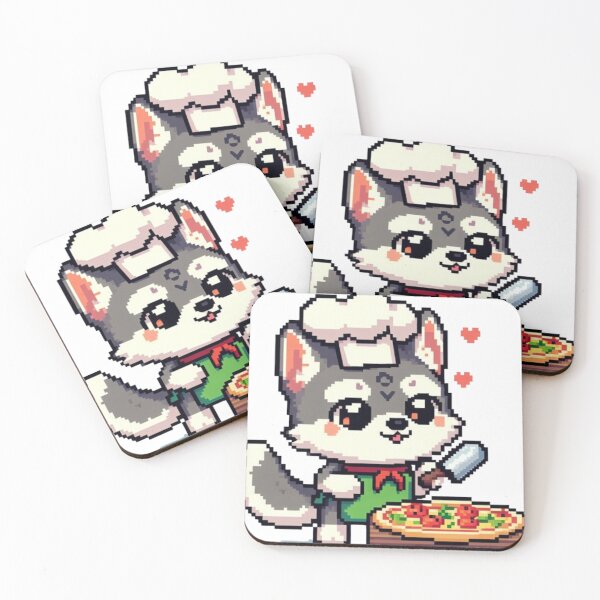 Item preview, Cute wolfie making pizza designed and sold by Koobiocc.