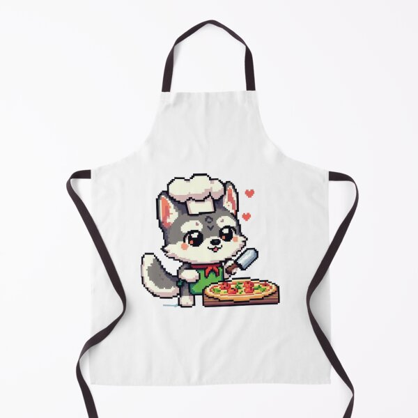 Item preview, Cute wolfie making pizza designed and sold by Koobiocc.