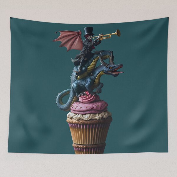 Item preview, Whimsy Heights: Cupcake Caprice with Dragon Duets designed and sold by AI-Only Creations.
