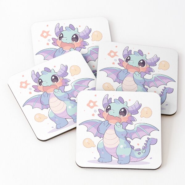 Item preview, Adorable Kawaii Pastel Dragon with Stars Design designed and sold by pixelpopplanet.