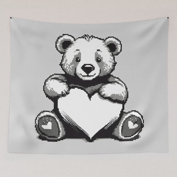 Item preview, Pixelated Love: A Heartwarming Teddy Bear Masterpiece designed and sold by CoolVisionStd.