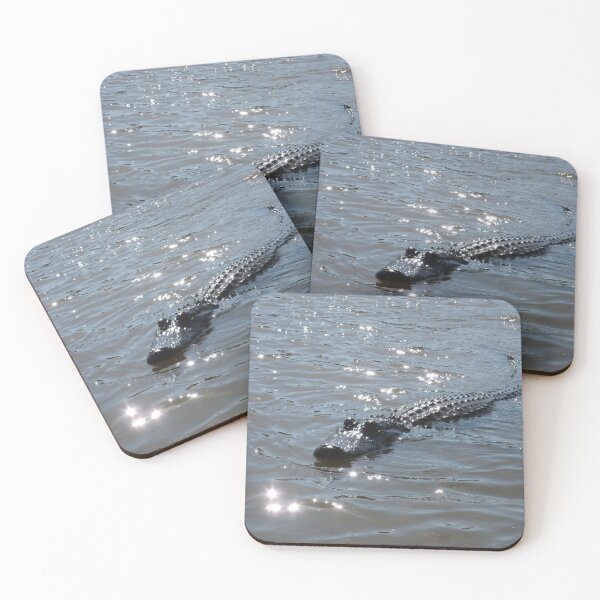 Item preview, Alligator swimming in sunlight dappled swamp, New Orleans, Louisiana, USA designed and sold by buttonpresser.