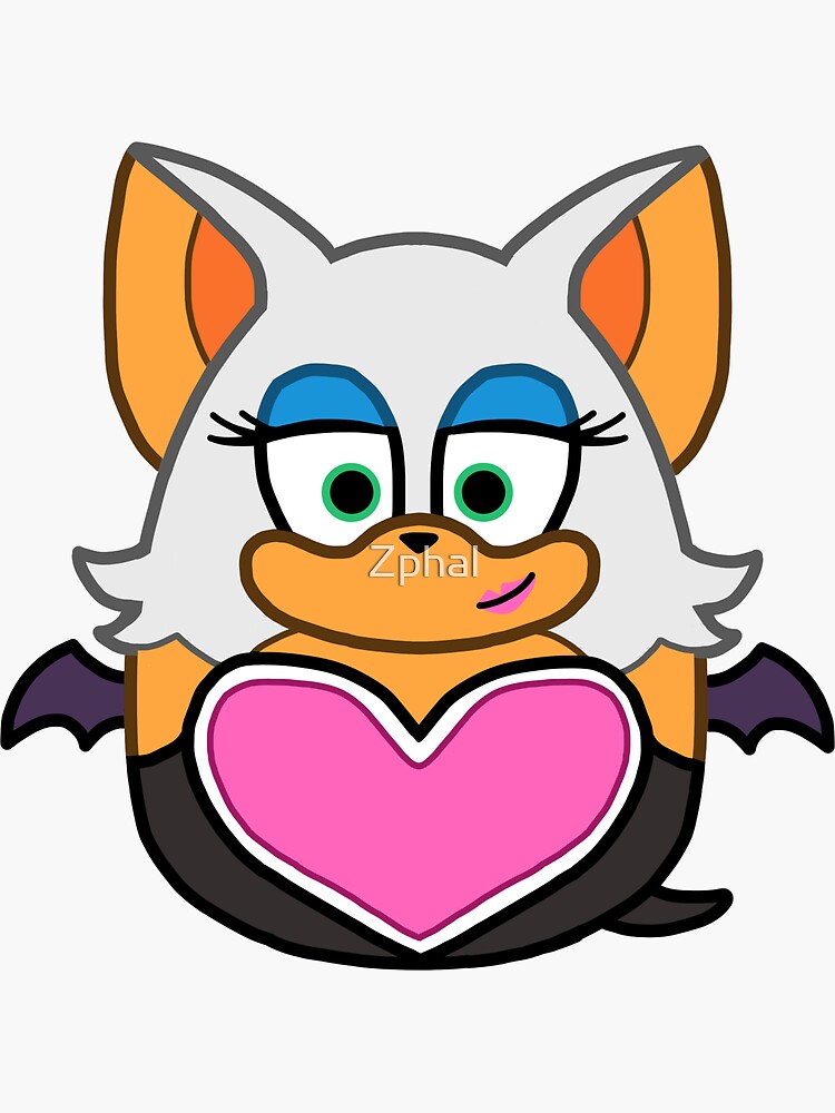 Rouge the Bat Squishy Marshmallow Plush Pillow Sticker for Sale by Zphal Redbubble