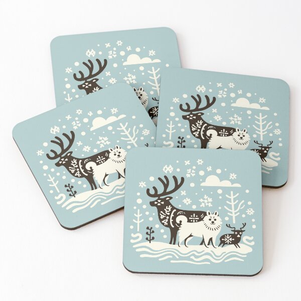 Item preview, Finnish Lapphund Reindeers Herder, Folk Style Illustration designed and sold by printmala.
