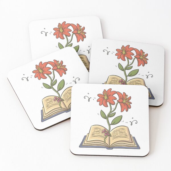 Item preview, flowers growing from book designed and sold by StickerStyleHub.