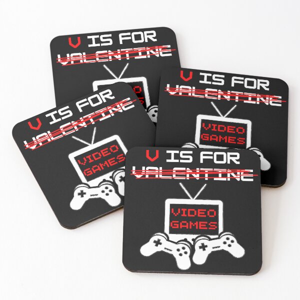Item preview, V Is For Video Games Funny Valentines Day Gamer designed and sold by Dabbing Turtle Designs.