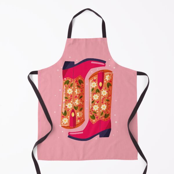 Item preview, A pair of cowboy boots decorated with flowers on pink background. Vibrant and colorful vector illustration. designed and sold by BlueLela.