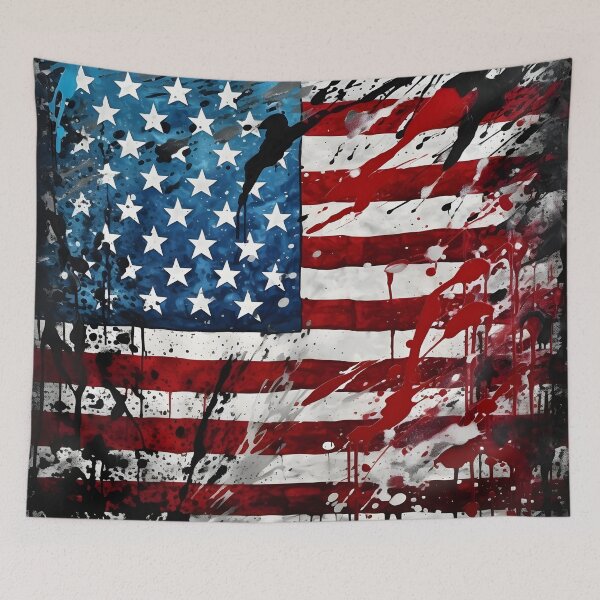 Item preview, Pop Art Patriotic American flag digital print  designed and sold by dcrc.