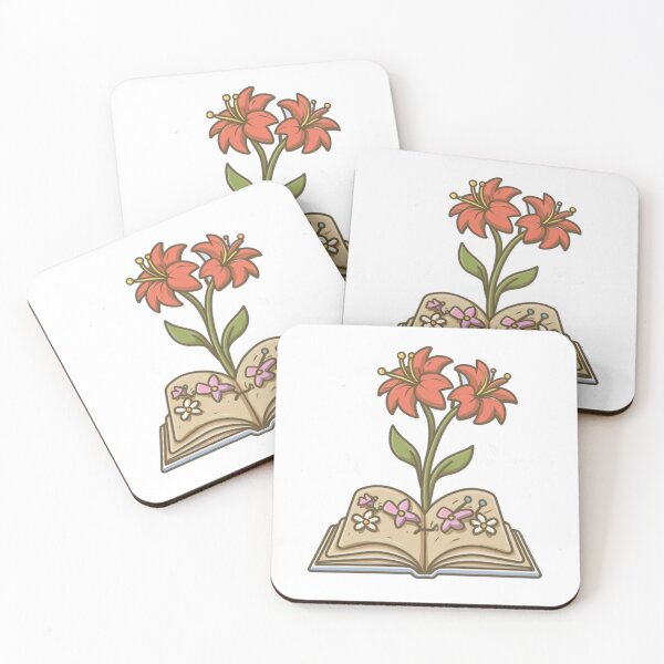 Item preview, flowers growing from book designed and sold by StickerStyleHub.