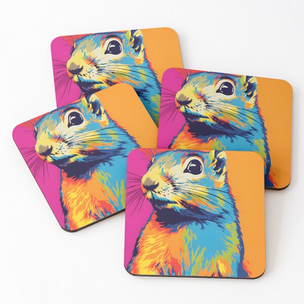 Item preview, Ground Squirrel portraits art. animal colorful. Animal throw pillow.  designed and sold by formform.