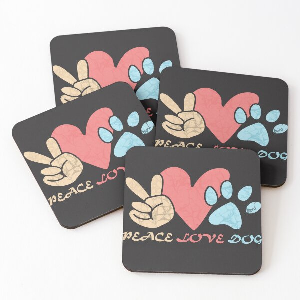 Item preview, peace love and dog designed and sold by hemp3x.