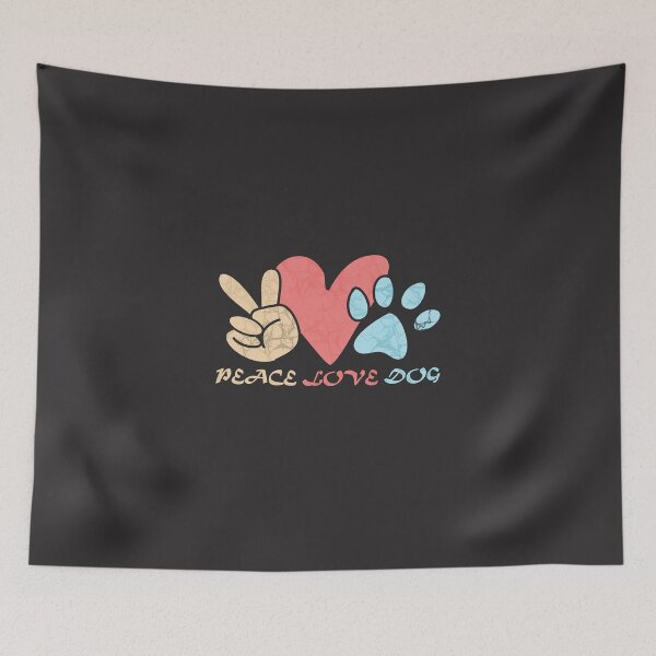 Item preview, peace love and dog designed and sold by hemp3x.