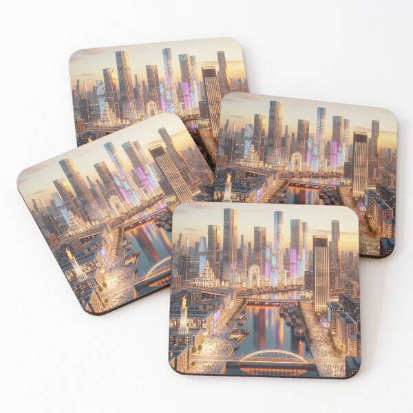 Item preview, City future, Canvas vacations, oil paint designed and sold by Pawimon.
