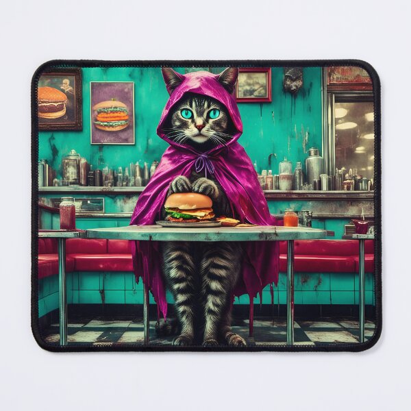 Item preview, Cat at the Diner in a Purple Cloak designed and sold by Angelandspot.