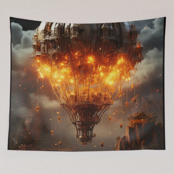Item preview, Big balloon with a basket at the bottom, blown up city instead of balloon designed and sold by oilidesing.