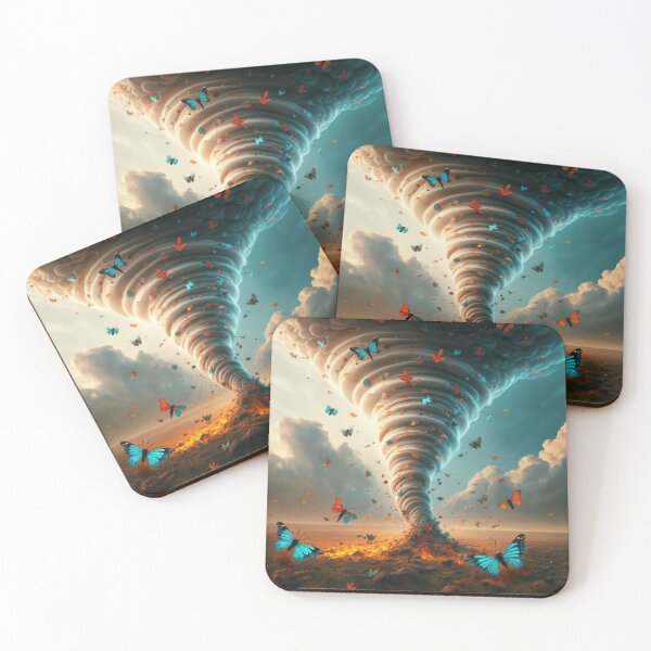 Item preview, Hurricanes Colorful Retro Blue Butterflies In Tornado  designed and sold by SoupremeLTD.