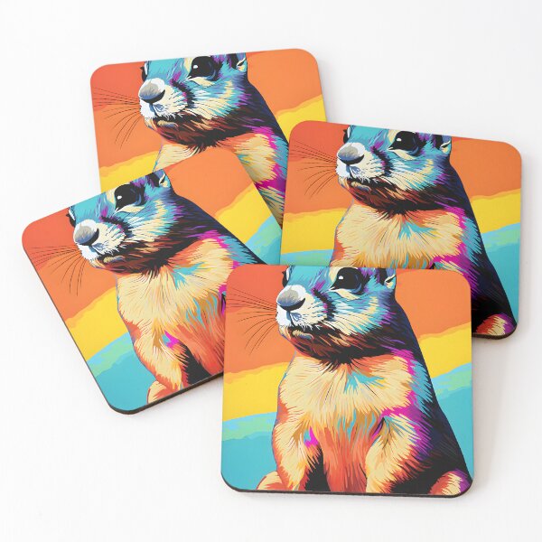 Item preview, Ground Squirrel portraits art. animal colorful. Animal throw pillow.  designed and sold by formform.