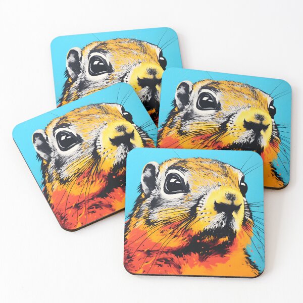 Item preview, Ground Squirrel portraits art. animal colorful. Animal throw pillow.  designed and sold by formform.