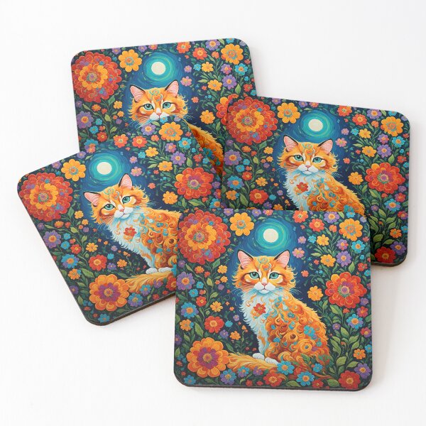 Item preview, Ginger Cat in the Flowers designed and sold by Angelandspot.
