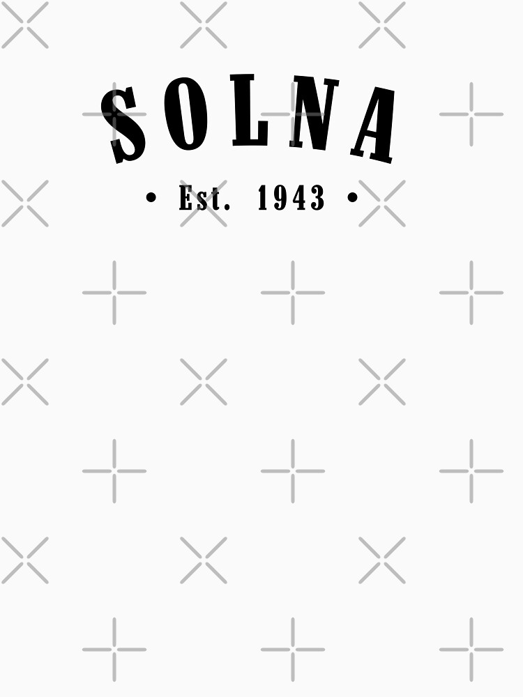 Thumbnail 7 of 7, Classic T-Shirt, Solna Stockholm Est. 1943 Black Letter Sweden designed and sold by establishedwear.