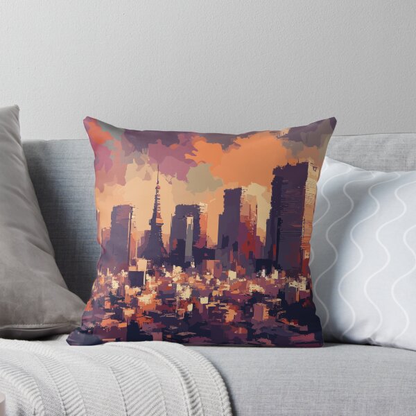 Item preview, Tokyo Japan cityscape Impressionism Painting designed and sold by TomFrontierArt.